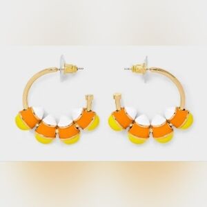 Sugarfix by BaubleBar candy corn hoop earrings.